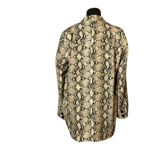 Abbeline beige brown snake print open front jacket size Medium - Picture 9 of 13